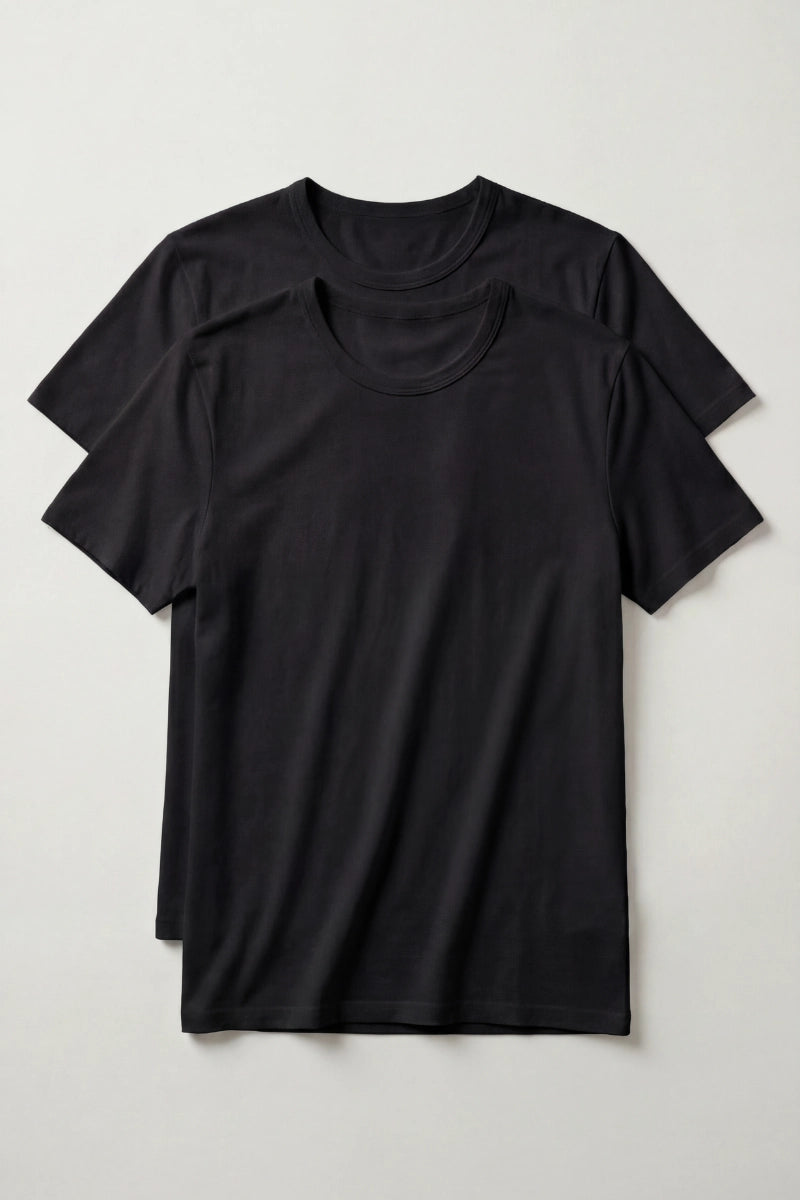 Maglietta bamboo uomo con girocollo (set 2 pezzi)