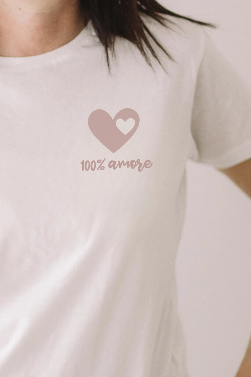 Maglietta mamma "100% amore" in cotone