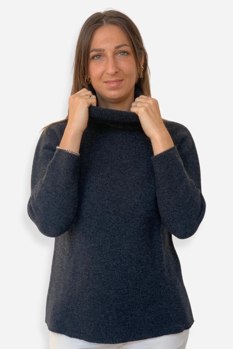 Maglione con collo alto in lana e cashmere