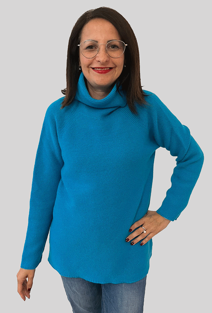 Maglione con collo alto in lana e cashmere