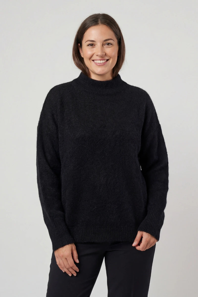 Maglione oversize donna girocollo in lana Piuma