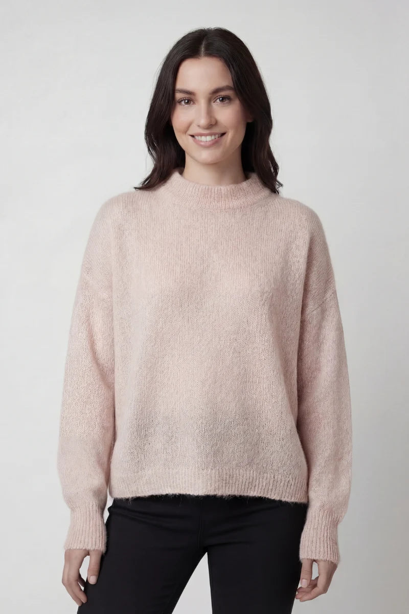 Maglione oversize donna girocollo in lana Piuma