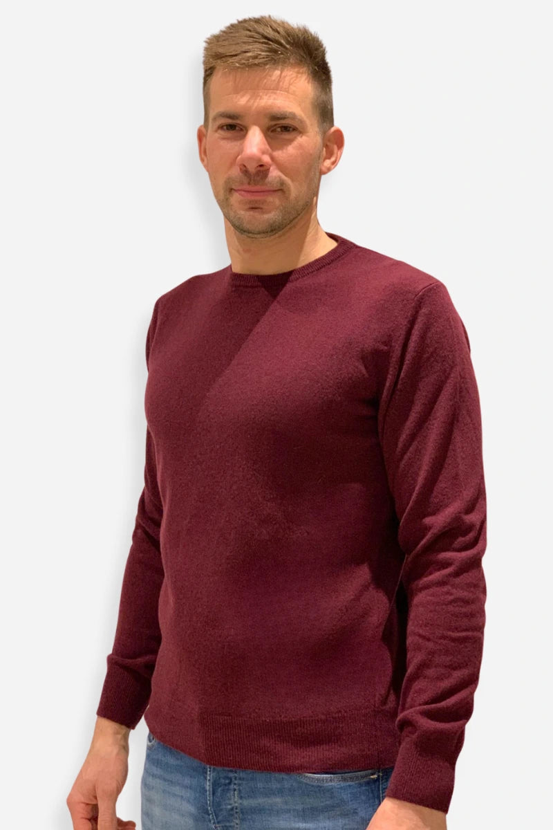 Maglione uomo girocollo lana merinos e cachemire