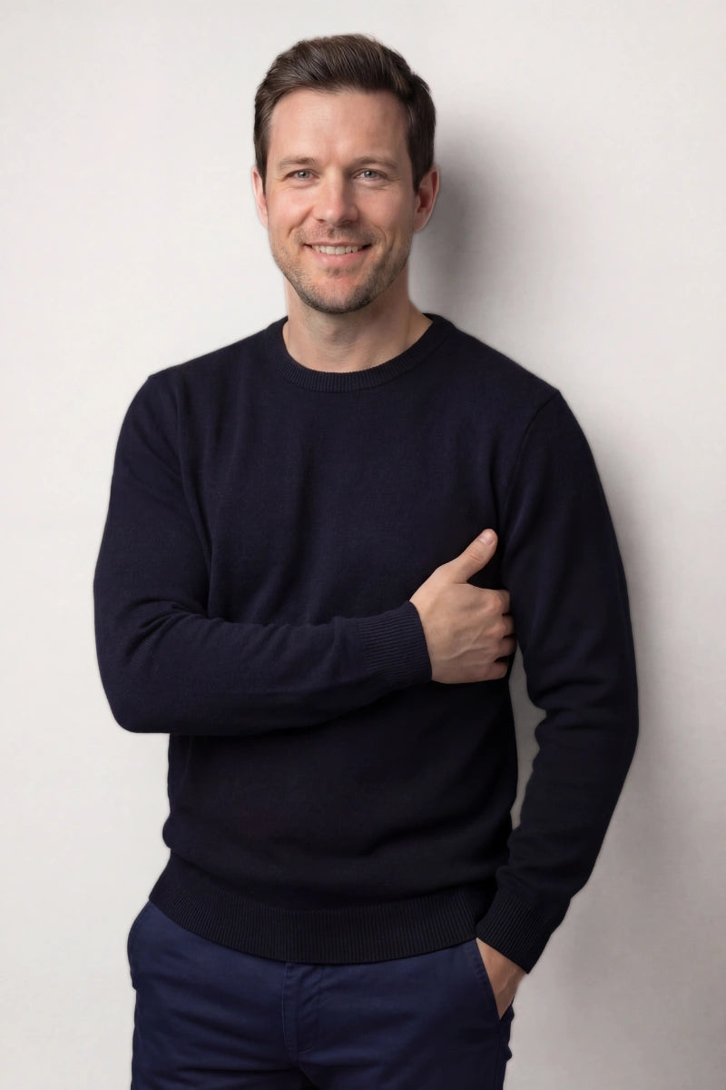 Maglione uomo girocollo in cachemire