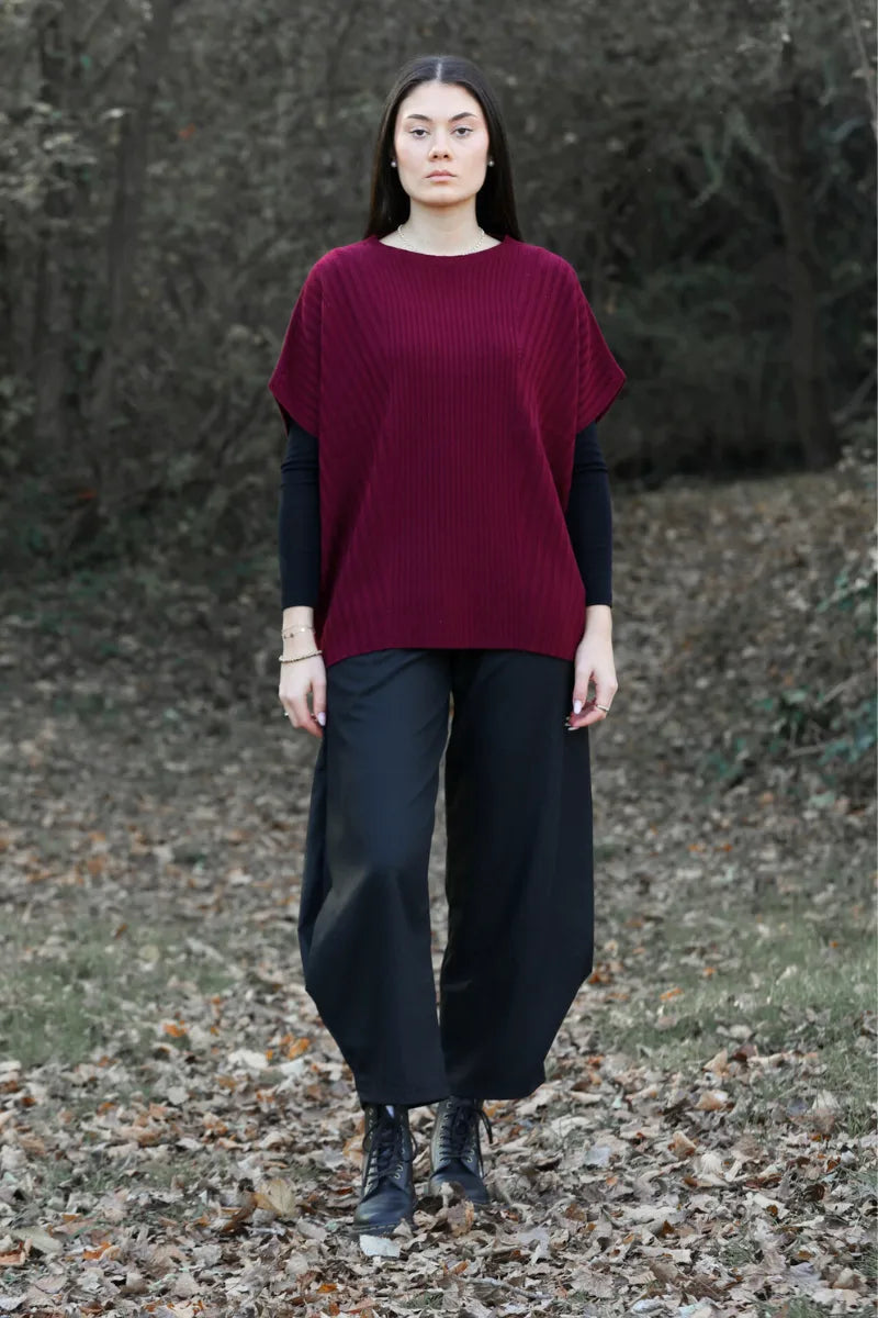 Pantaloni ampi donna in lana