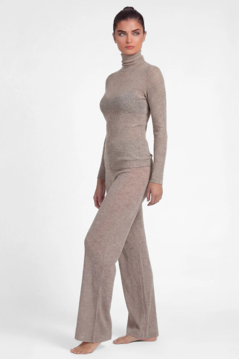 Pantaloni lunghi a palazzo donna in modal cashmere