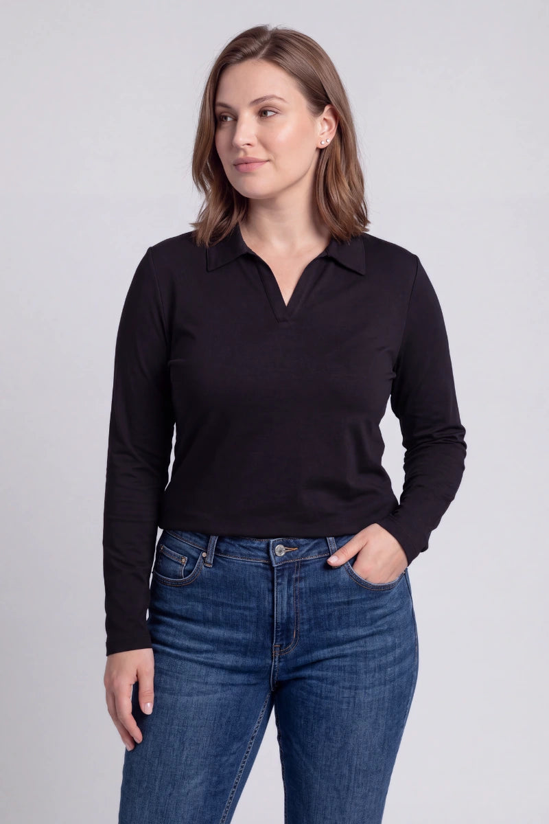 Polo donna manica lunga in bamboo