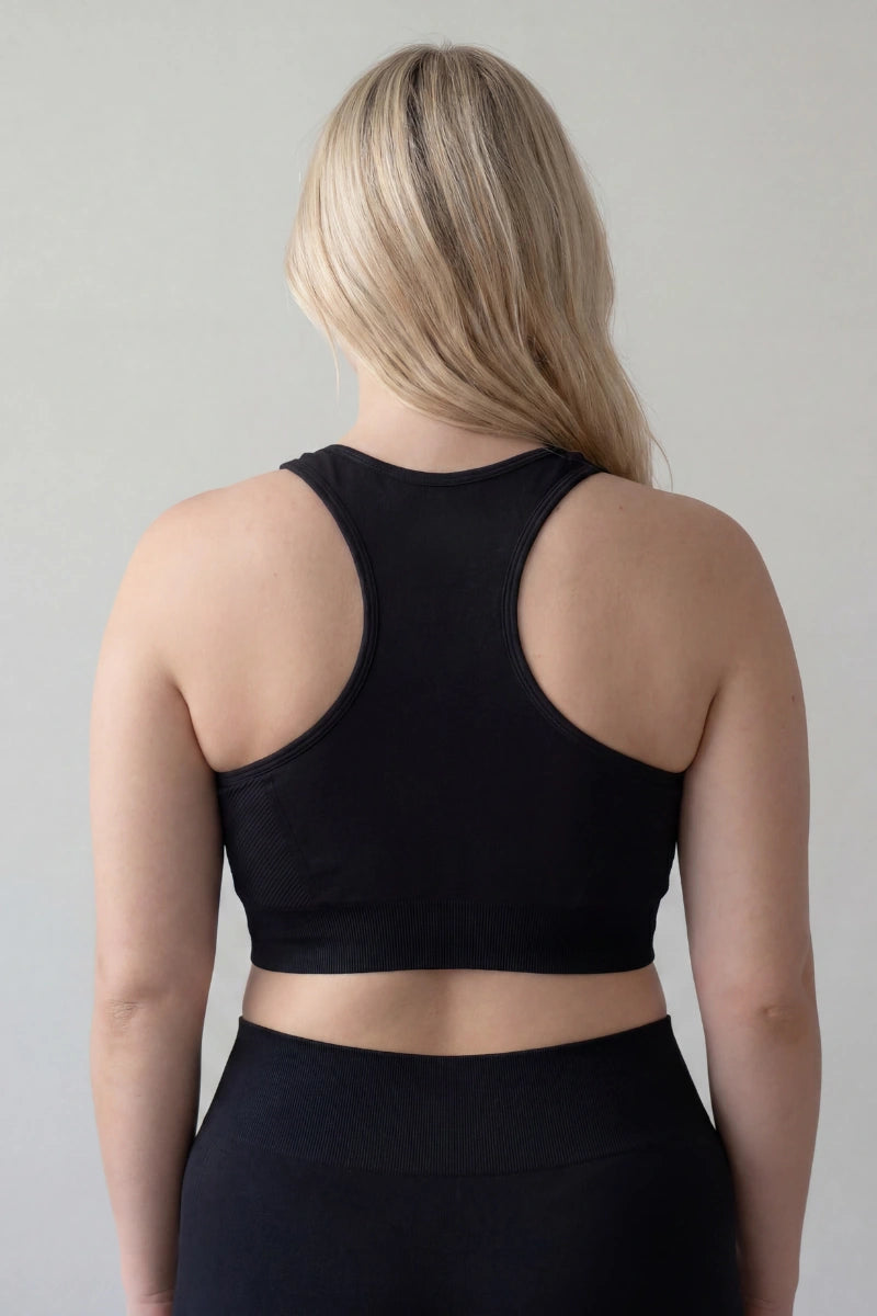 Top sportivo donna incrociato senza coppe in bamboo