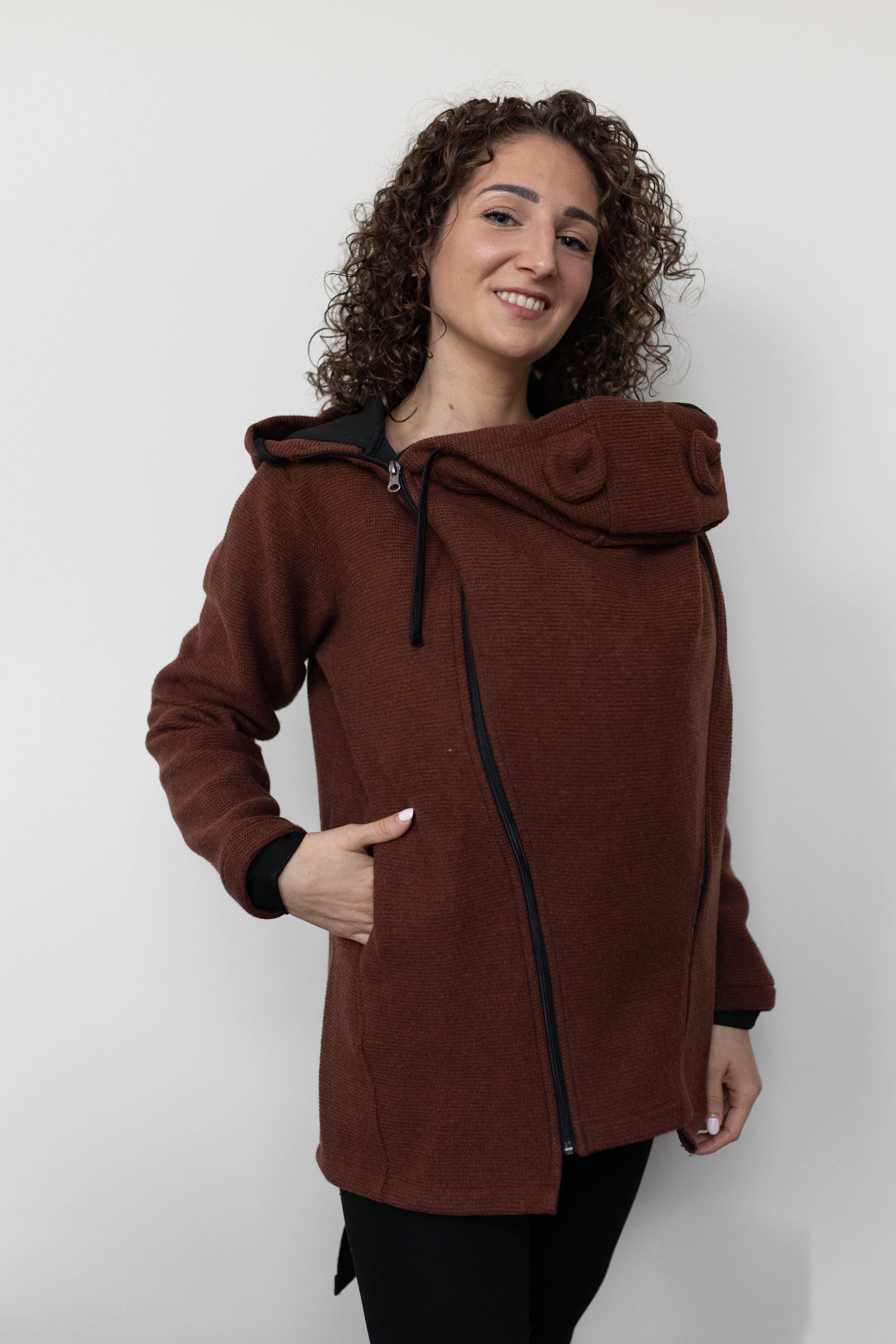 Cappotto per portare donna 3 in 1 in Lana "Abbracci"