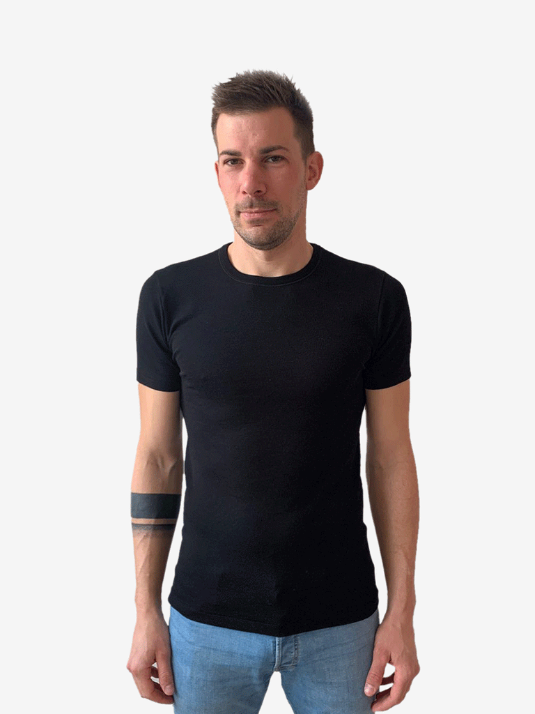 Maglia manica corta Uomo Lana e Seta – WearMe Babywearing