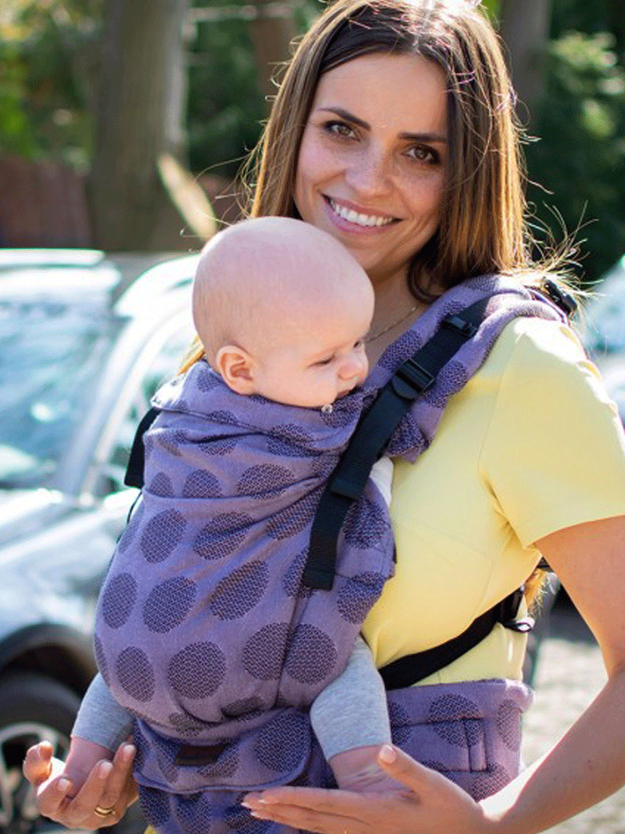 Marsupio Kinder Hop GROW Cotone di fascia Dots – WearMe Babywearing