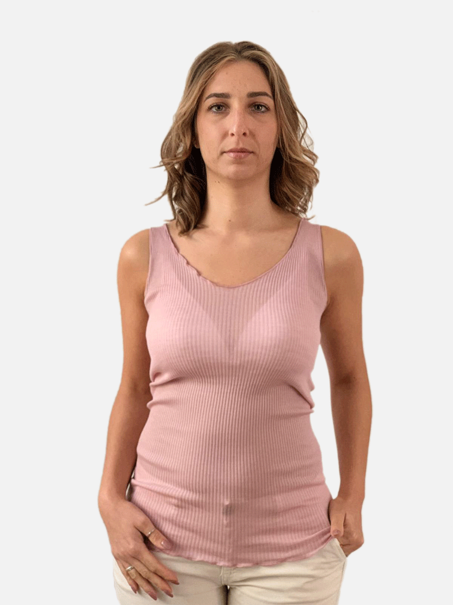 Canotta donna spalla larga in Lana e Seta WearMe Babywearing