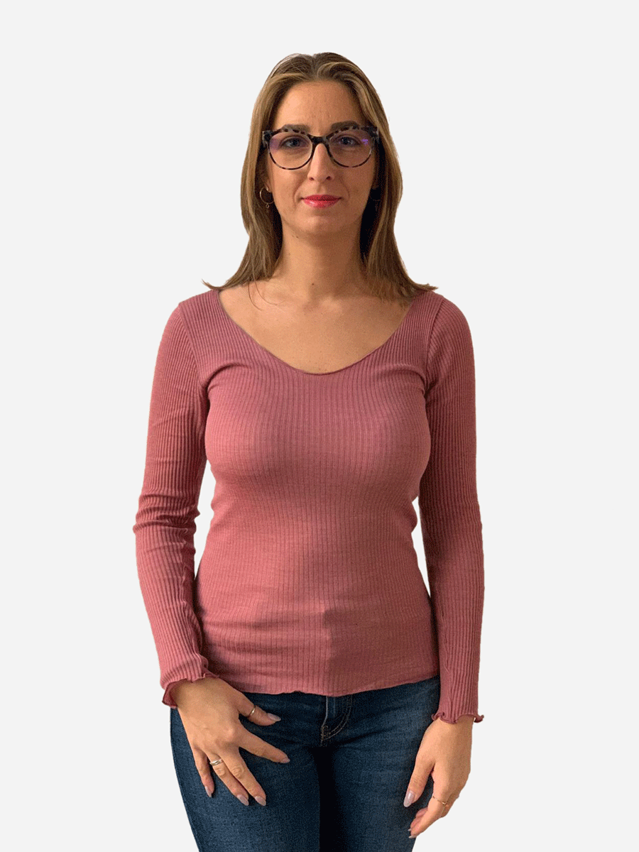 Maglia donna manica lunga in Lana e Seta WearMe Babywearing